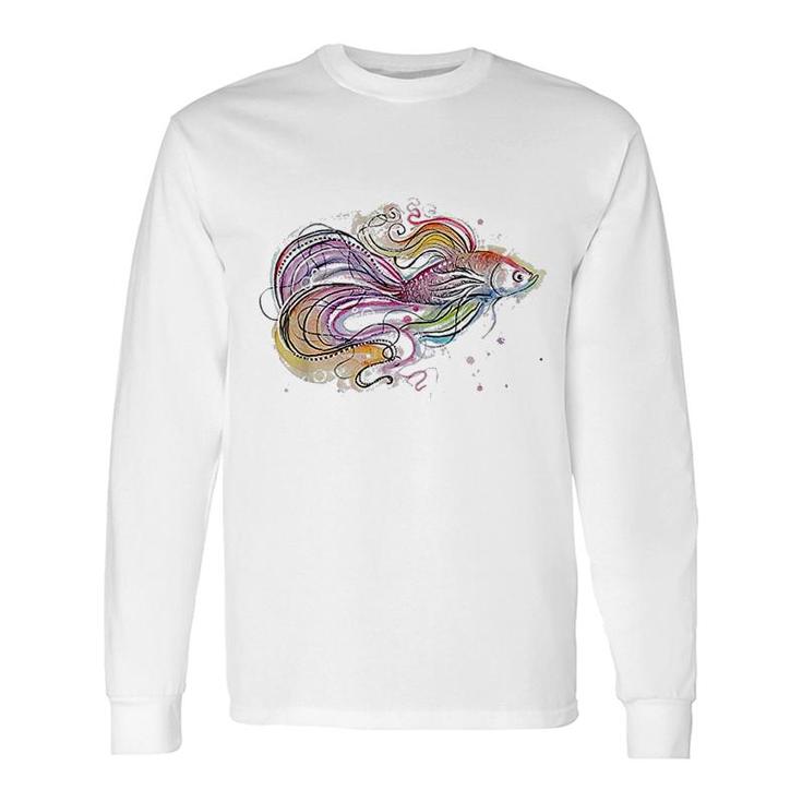 Betta Fish Art Colorful Long Sleeve T-Shirt T-Shirt