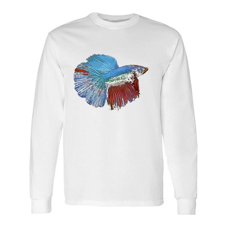 Betta Fish Graphic Colorful Long Sleeve T-Shirt T-Shirt