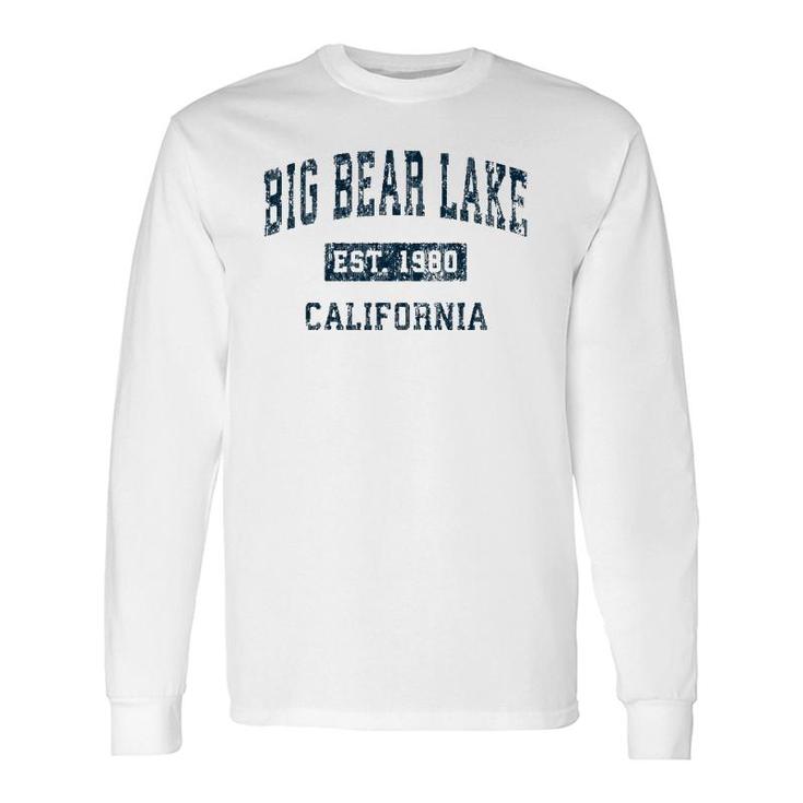 Big Bear Lake California Ca Vintage Sports Navy Print Long Sleeve T-Shirt T-Shirt