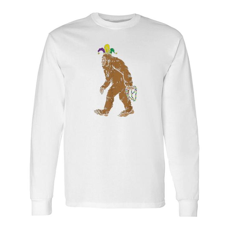 Bigfoot Sasquatsh Jester Hat Beads Long Sleeve T-Shirt T-Shirt