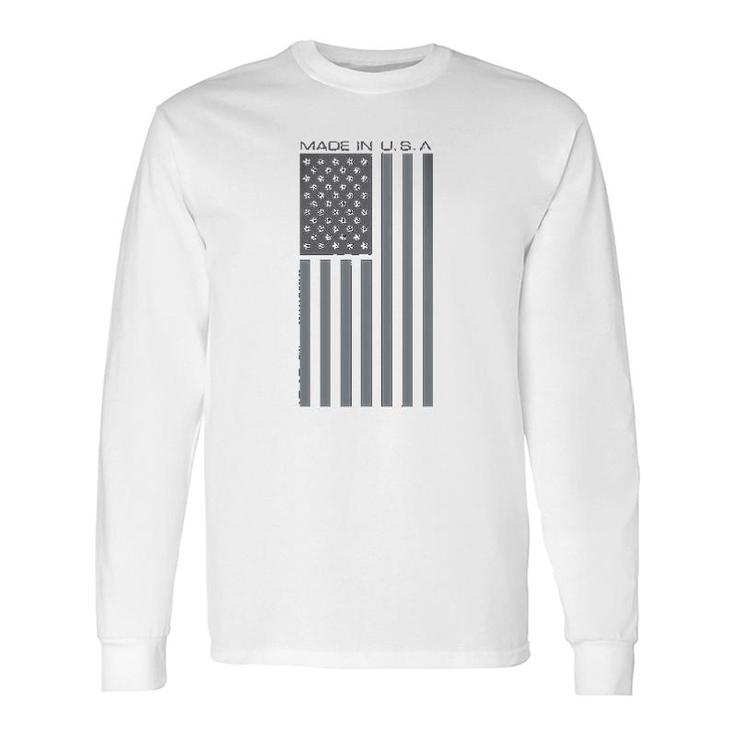 Black Made Usa Flag Subdued Long Sleeve T-Shirt T-Shirt