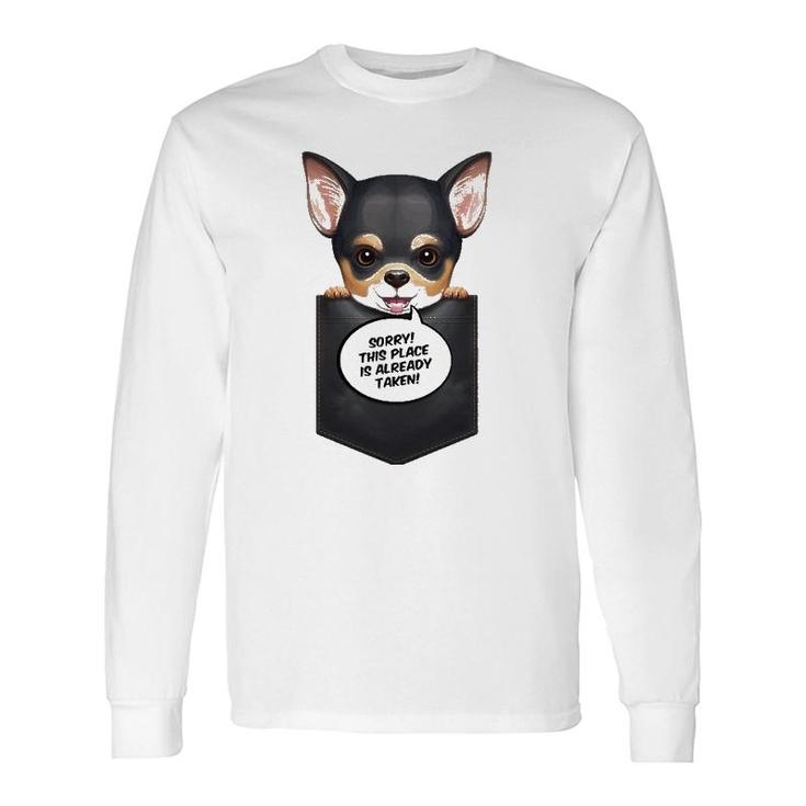 Black And Tan Short Haired Chihuahua In Chest Pocket T-Shirt Black And Tan Short Haired Chihuahua In Chest Pocket T-Shirt