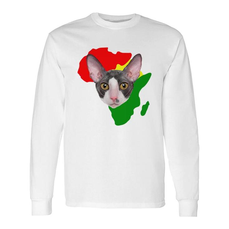 Black History Month African Map Cornish Rex For Pet Lovers Proud Black Long Sleeve T-Shirt T-Shirt