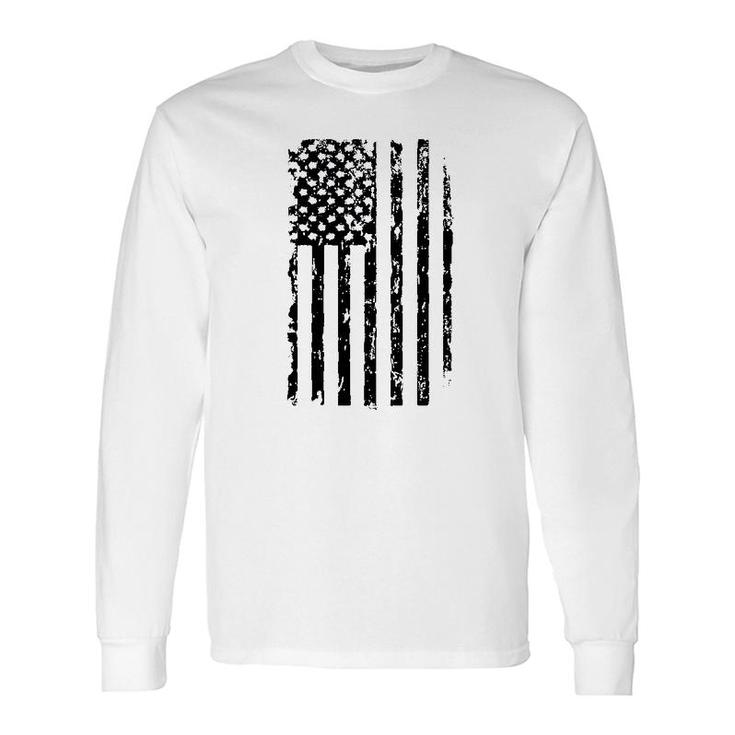 Black Usa Flag United States Long Sleeve T-Shirt T-Shirt