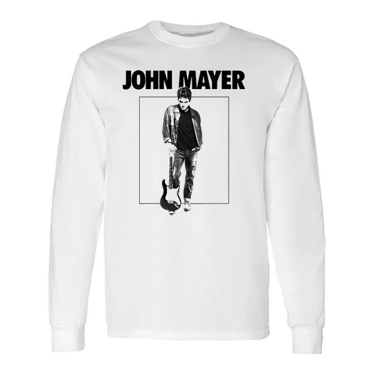 Black And White Johns Mayer Face Beautiful Art Music Long Sleeve T-Shirt T-Shirt