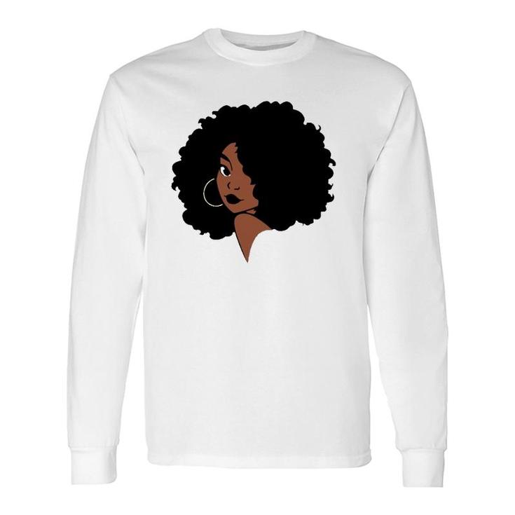Black Woman Afro Brown Skin Classic Long Sleeve T-Shirt T-Shirt