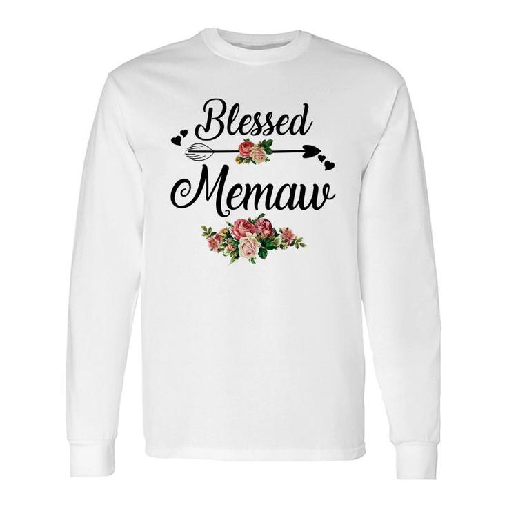 Blessed Memaw Flower Long Sleeve T-Shirt T-Shirt