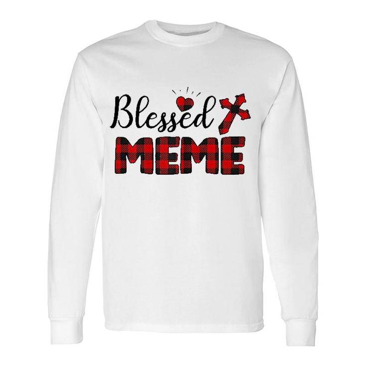 Blessed Meme Christian Cross Heart Long Sleeve T-Shirt T-Shirt