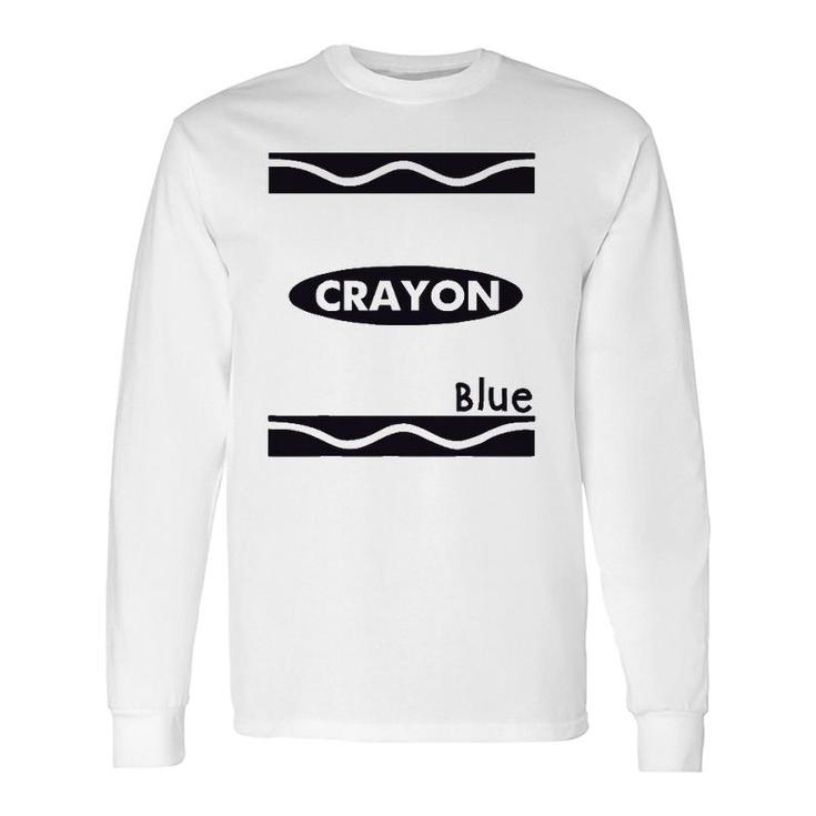 Blue Crayon Graphic Halloween Costume Group Team Matching Long Sleeve T-Shirt T-Shirt