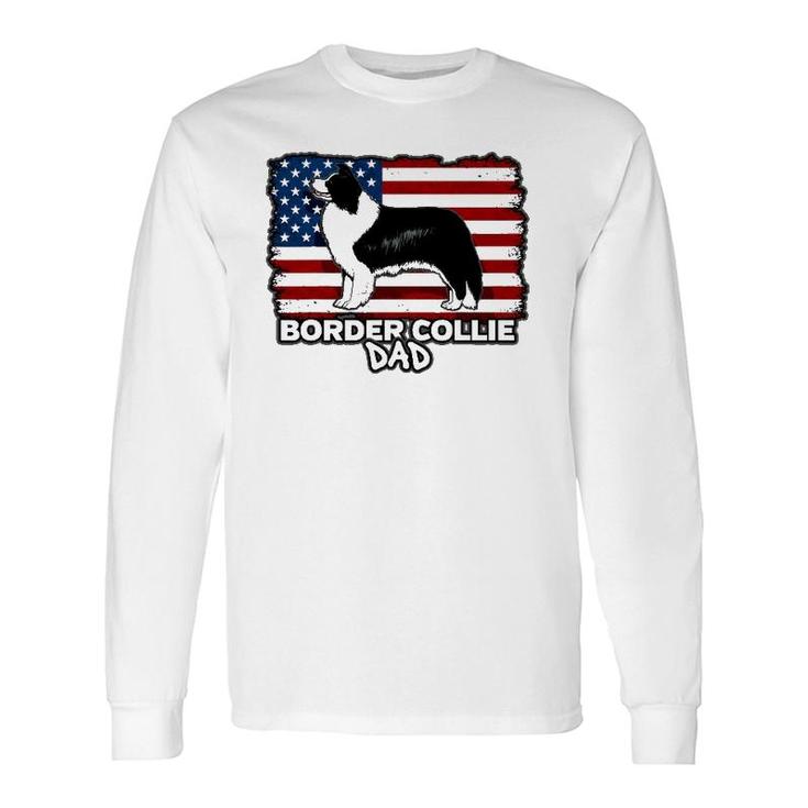 Border Collie Dad Dog American Flag Long Sleeve T-Shirt T-Shirt