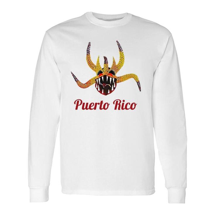 Boricua Puerto Rico Salsa Plena Vejigante Fiesta Patronales Long Sleeve T-Shirt T-Shirt