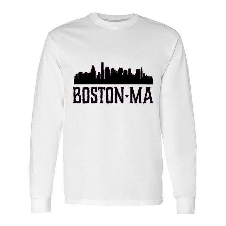 Boston Massachusetts Skyline City Long Sleeve T-Shirt