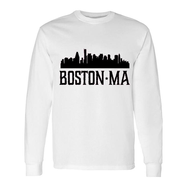 Boston Massachusetts Skyline Long Sleeve T-Shirt