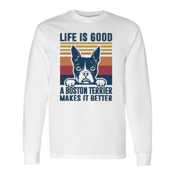 Boston Terrier For Boston Terrier Dad Mom Long Sleeve T-Shirt T-Shirt