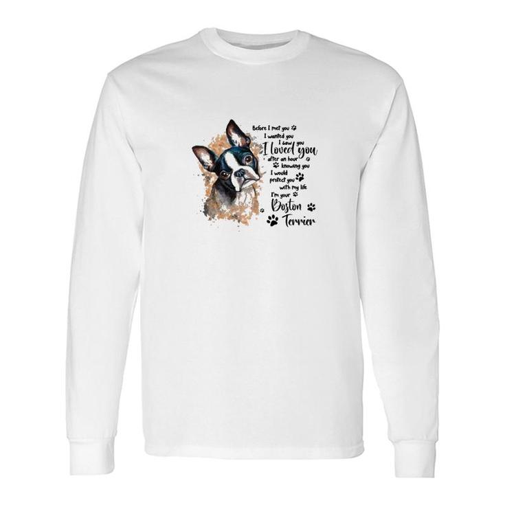 Boston Terrier Protect You Long Sleeve T-Shirt