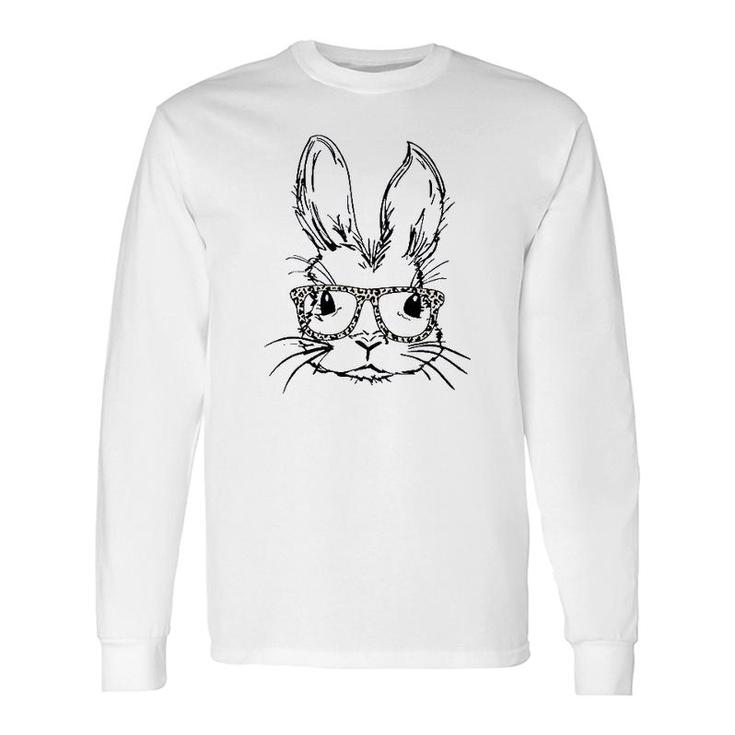 Bunny Rabbit With Leopard Glasses Long Sleeve T-Shirt