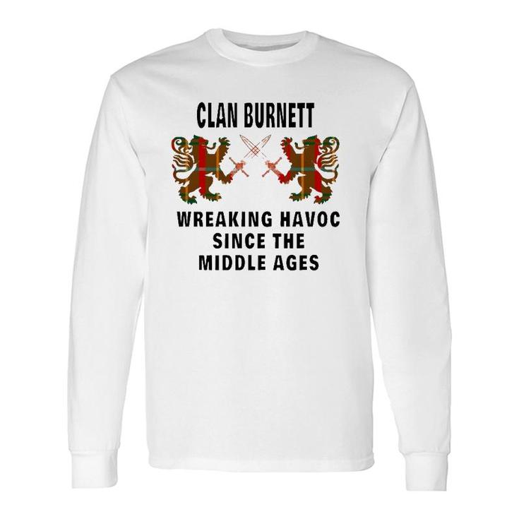 Burnett Scottish Clan Kilt Tartan Lion Long Sleeve T-Shirt T-Shirt