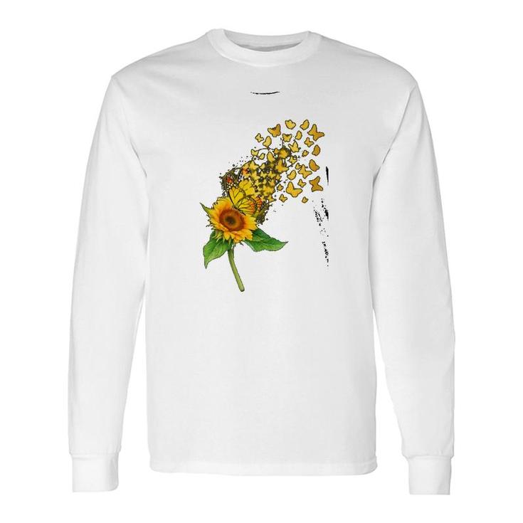 Butterfly Sunflower Long Sleeve T-Shirt