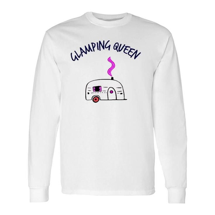 Camping And Glamping Tees Glamping Queen Happy Glamper Tee Long Sleeve T-Shirt T-Shirt