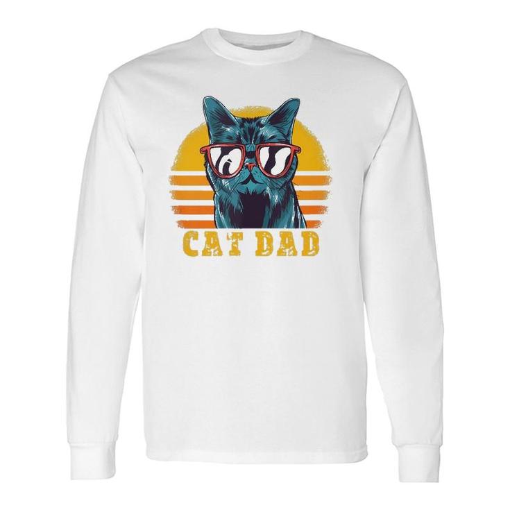 Cat Dad Vintage Cat Sunglasses Best Cat Dad Long Sleeve T-Shirt T-Shirt