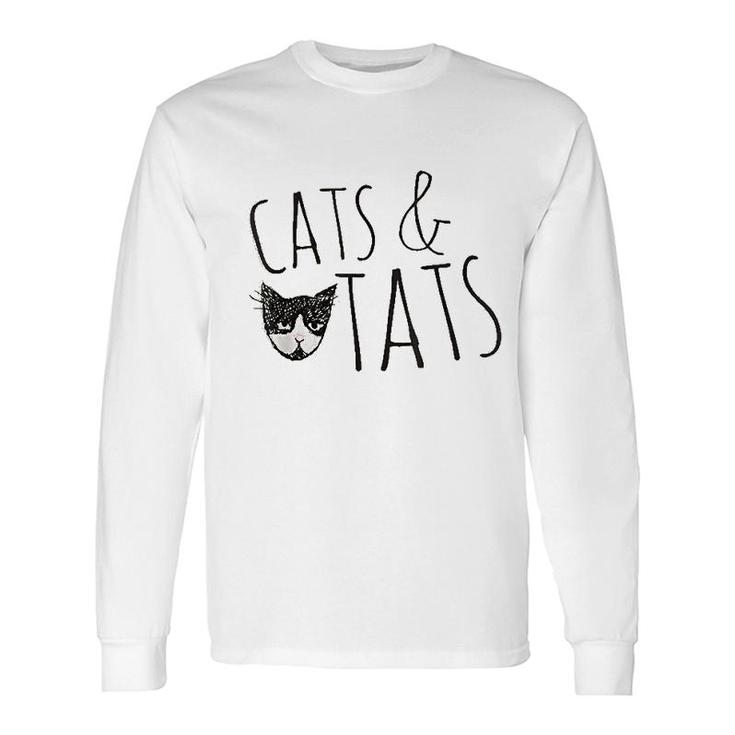 Cats And Cat Tattoo Lover Cats Tats Long Sleeve T-Shirt
