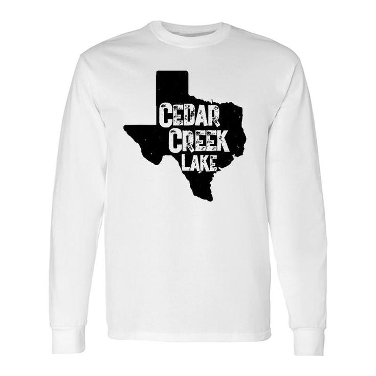 Cedar Creek Lake State Outline Texas Long Sleeve T-Shirt T-Shirt