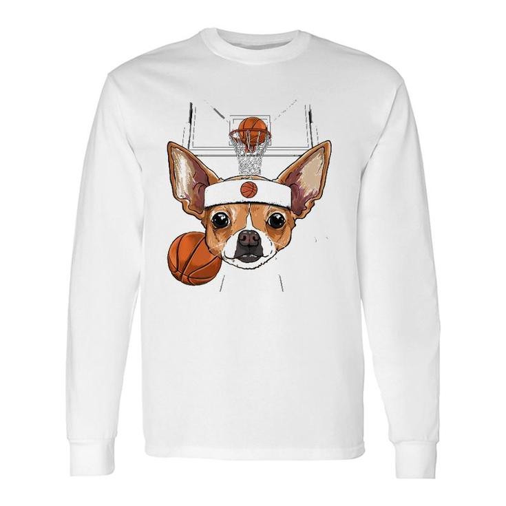 Chihuahua Basketball Dog Lovers Basketball Player Long Sleeve T-Shirt T-Shirt
