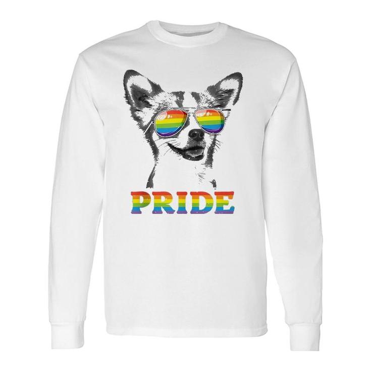 Chihuahua Gay Pride Lgbt Rainbow Flag Sunglasses Lgbtq Long Sleeve T-Shirt T-Shirt