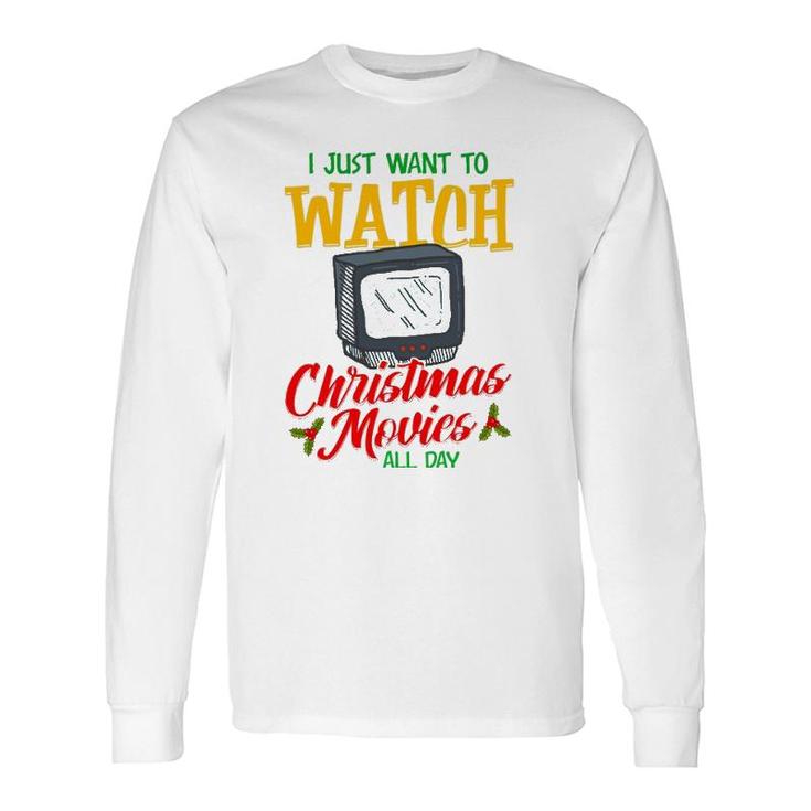 Christmas Movie Lover Fan Watch Tv At Xmas Long Sleeve T-Shirt T-Shirt
