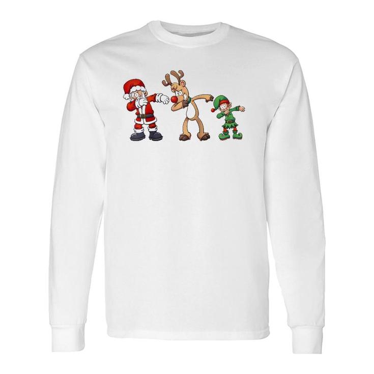 Christmas New Year Holiday , Xmas Santa Claus Dabbing Raglan Baseball Tee Long Sleeve T-Shirt T-Shirt