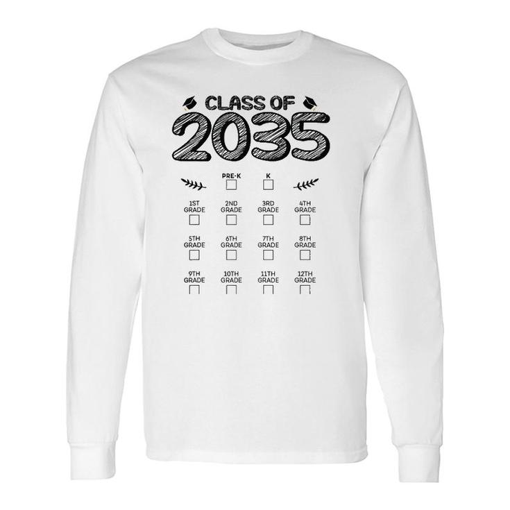 Class Of 2035 Graduation First Day Of School Grow With Me Long Sleeve T-Shirt T-Shirt