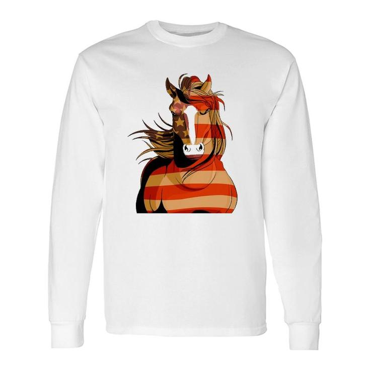 Clydesdale Horse Merica 4Th Of July American Patriotic Long Sleeve T-Shirt T-Shirt