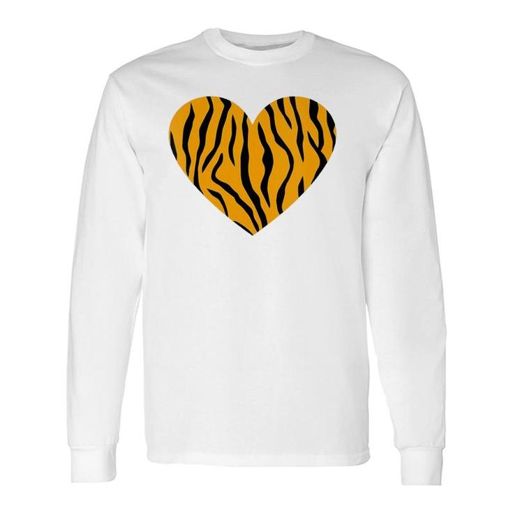 Cool Animal Tiger Print Heart Valentine Long Sleeve T-Shirt T-Shirt