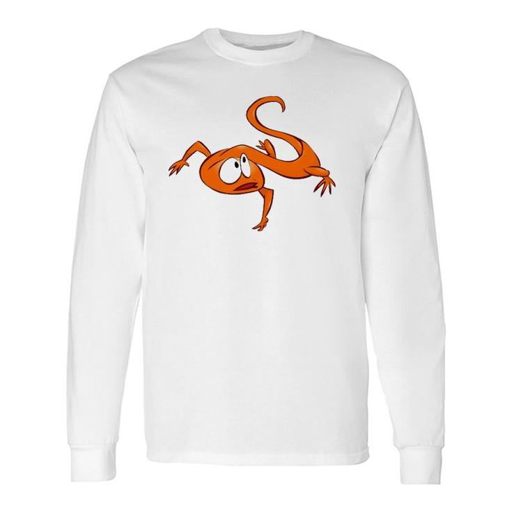 Cool Cartoon Orange Baby Lizard Long Sleeve T-Shirt T-Shirt