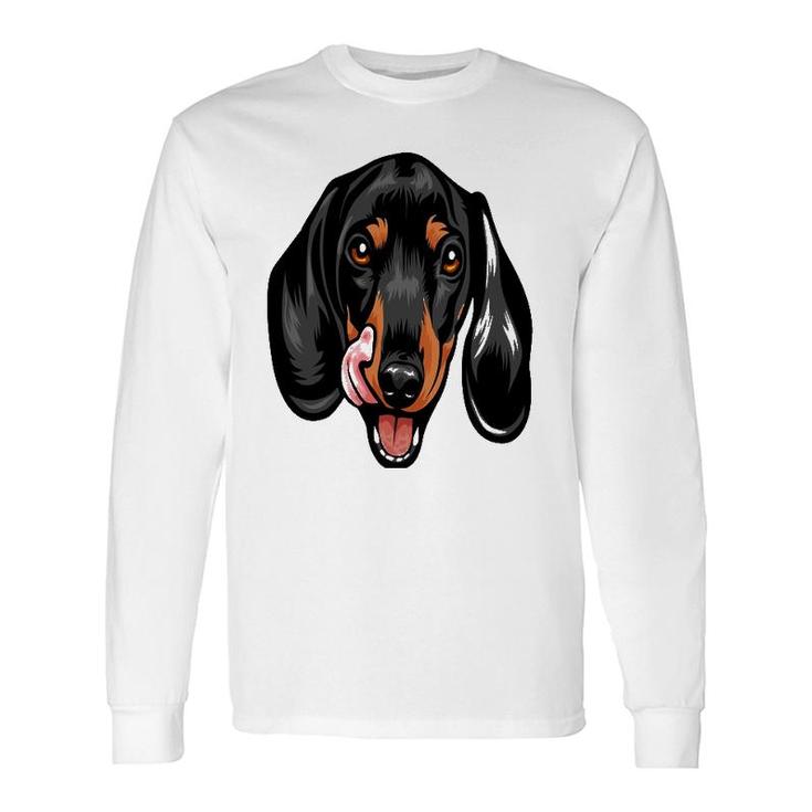 Cool Dachshund Dog Face Long Sleeve T-Shirt T-Shirt