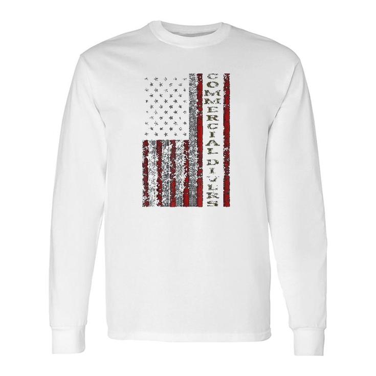 Cool Patriotic Commercial Divers Usa Us Flag Long Sleeve T-Shirt T-Shirt