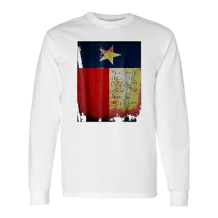 Crockett Texas Flag Long Sleeve T-Shirt