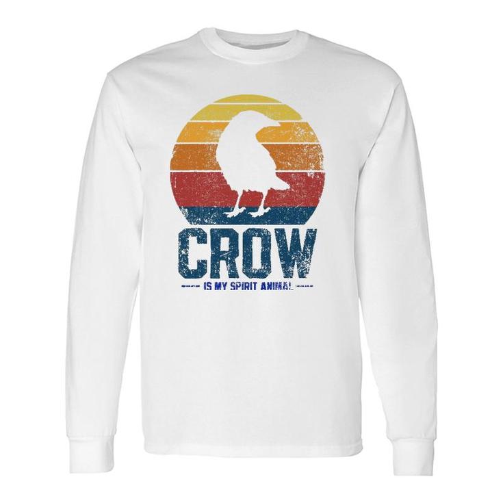 Crow Birder Birdwatching Vintage Long Sleeve T-Shirt T-Shirt