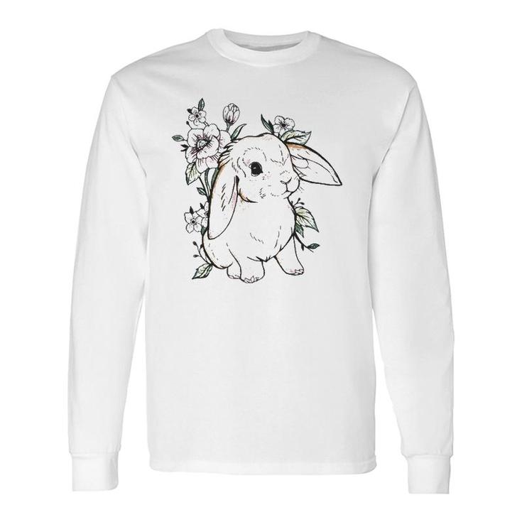 Cute Flower Rabbit Bunny Lover Long Sleeve T-Shirt T-Shirt