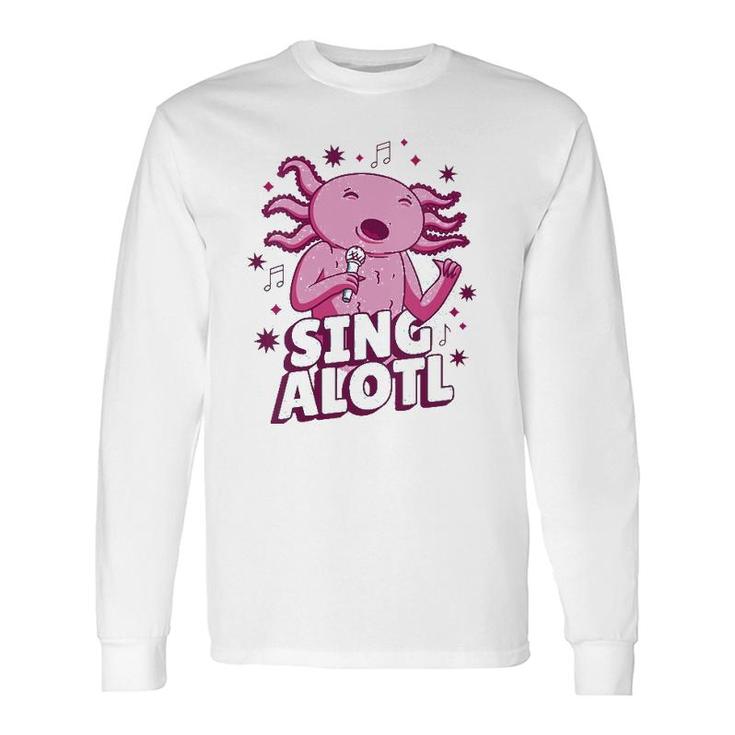 Cute Kawaii Singalotl Axolotl V-Neck Long Sleeve T-Shirt T-Shirt