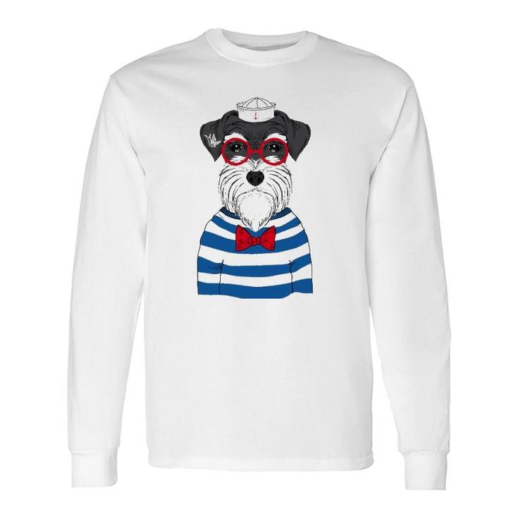Cute Schnauzer Sailor Dog Long Sleeve T-Shirt T-Shirt