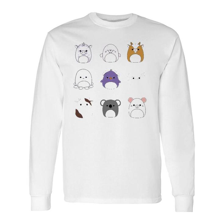 Cute Unicorn Set Card Squishmallow Long Sleeve T-Shirt T-Shirt