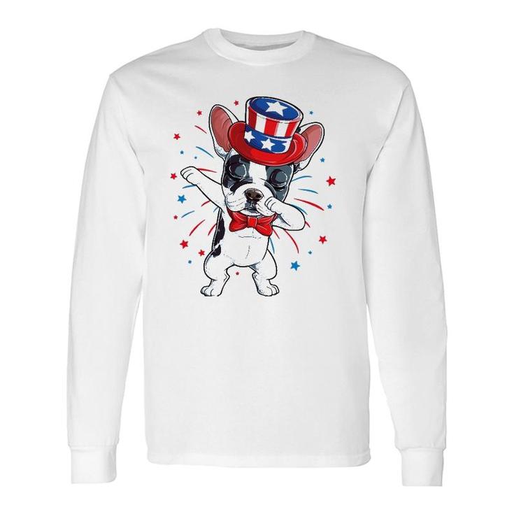 Dabbing French Bulldog 4Th Of July Usa Flag Long Sleeve T-Shirt T-Shirt
