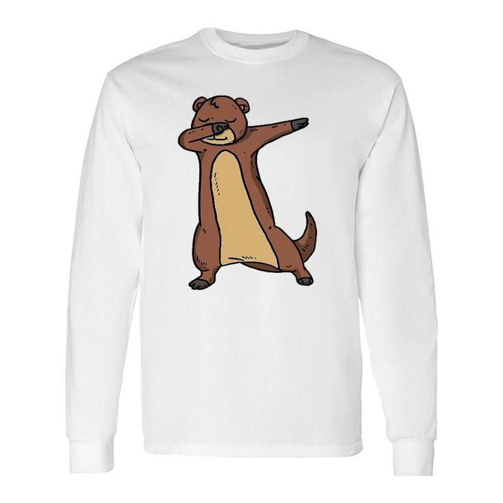 Dabbing Otter Dab Dance Cool Sea Otter Lover Long Sleeve T-Shirt T-Shirt