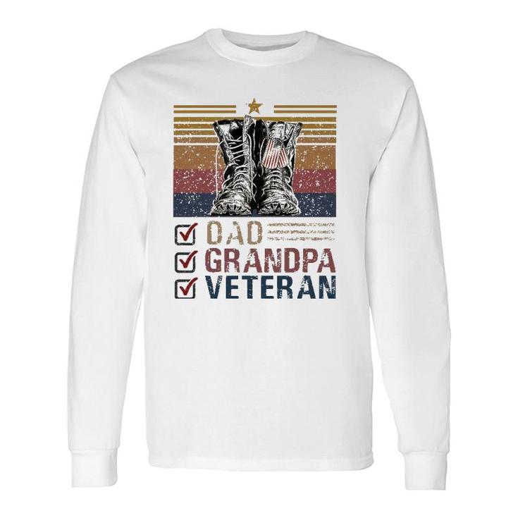 Dad Grandpa Veteran Vintage Favorite Holiday Veteran's Day Long Sleeve T-Shirt T-Shirt