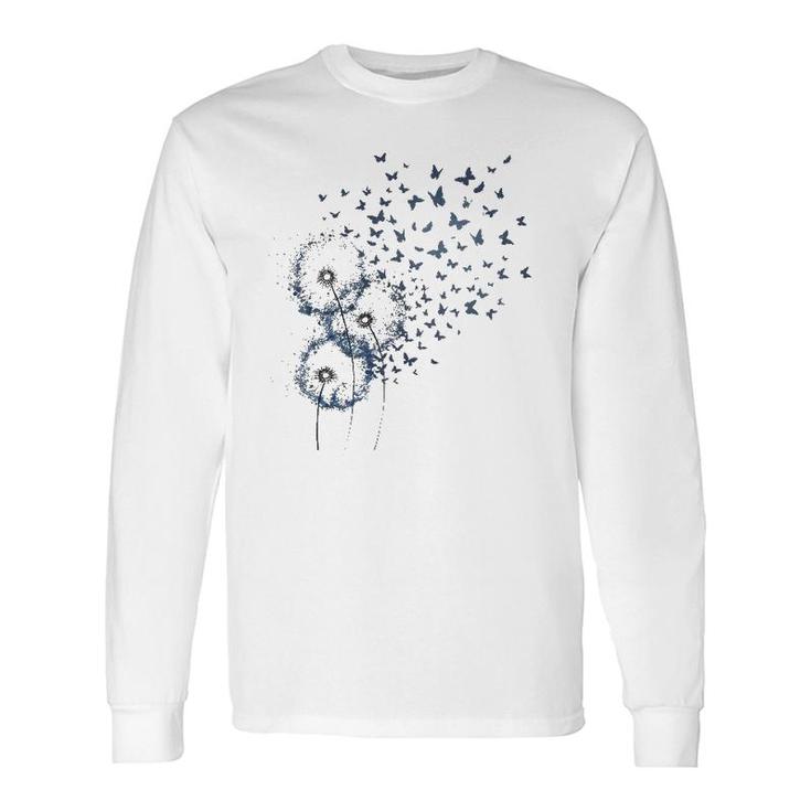Dandelion With Butterfly Lover Long Sleeve T-Shirt T-Shirt