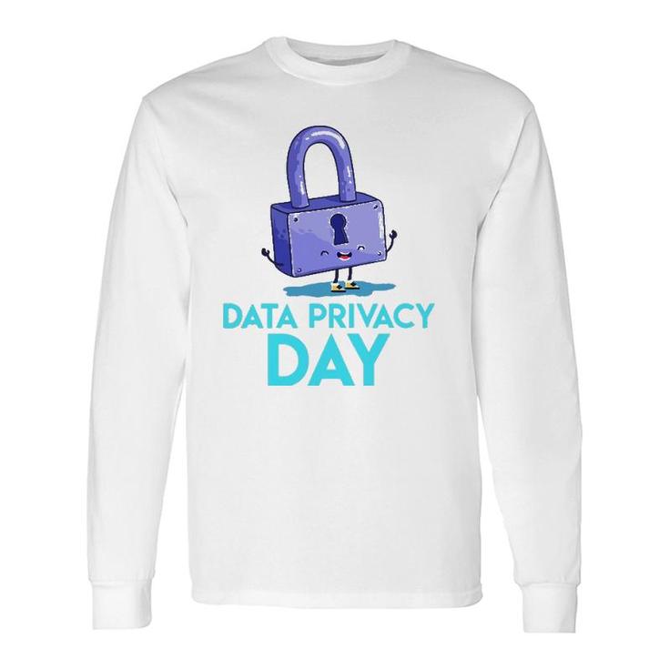 Data Protection Day Happy Padlock Data Privacy Long Sleeve T-Shirt T-Shirt
