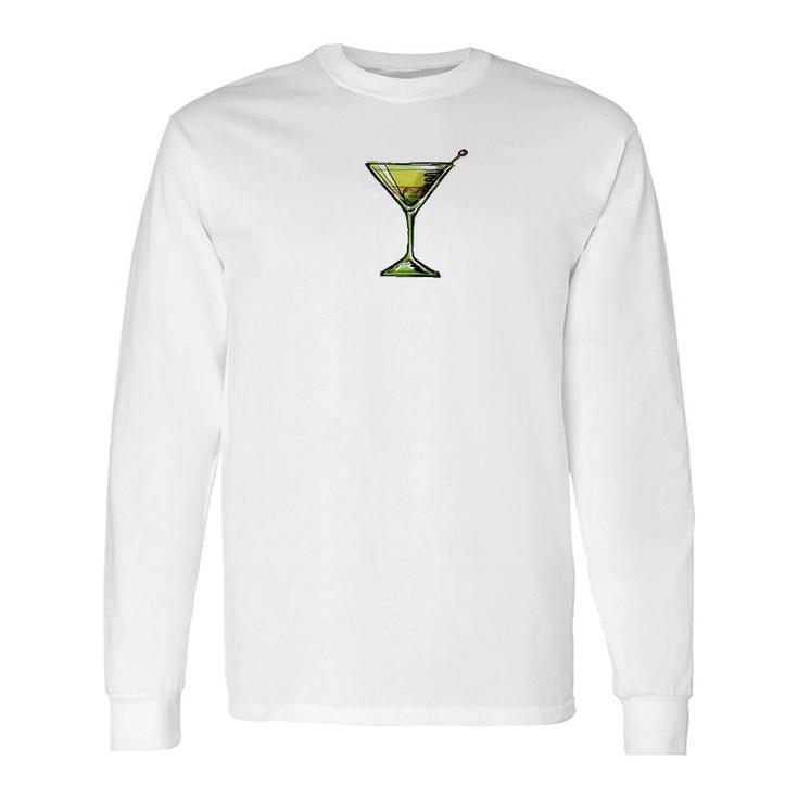 Dirty Martini Heartbeat Cocktail Glass Happy Hour Long Sleeve T-Shirt