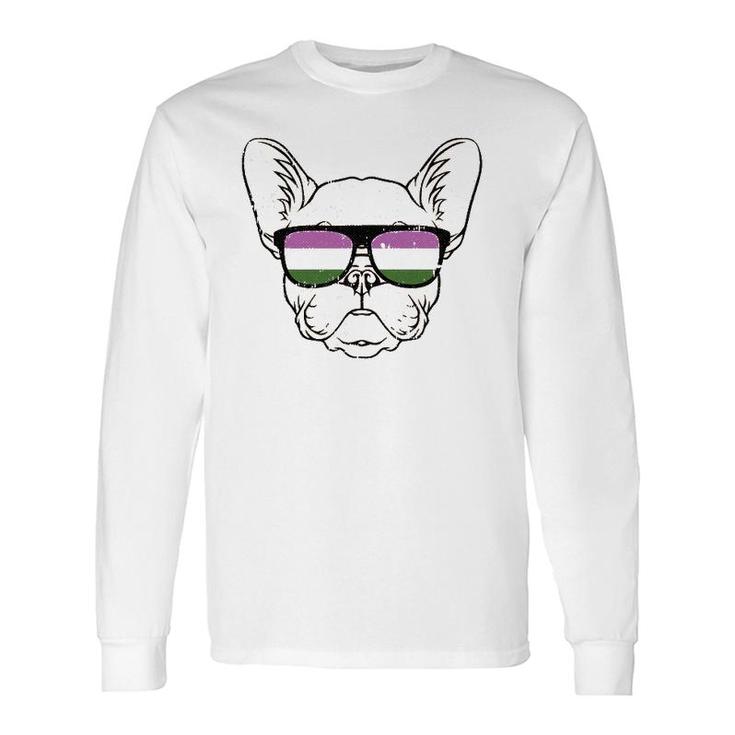 Dog Sunglasses Gender-Queer Pride Puppy Lover Lgbt-Q Ally Long Sleeve T-Shirt T-Shirt