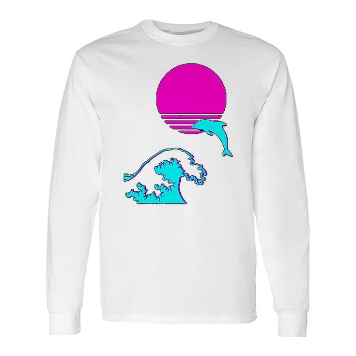 Dolphin Retro 90s Long Sleeve T-Shirt